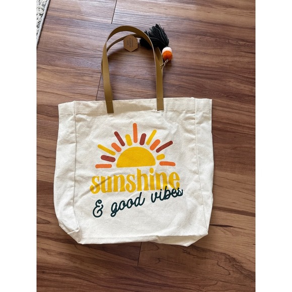 Sunshine & Good VIbes beach bag tote NWT - Picture 1 of 4